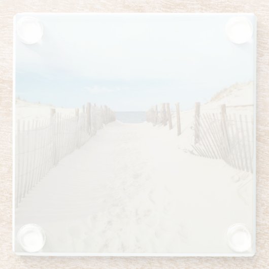 Quiet Beach Glazen Onderzetter (Achterkant)