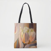 Quiet Bloom – Abstract Tulips In Soft Gold Tote Bag (Voorkant)