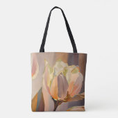 Quiet Bloom – Abstract Tulips In Soft Gold Tote Bag (Achterkant)