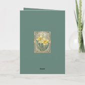 Quiet Bloom Daffodil March Birthflower Kaart (Achterkant)