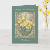 Quiet Bloom Daffodil March Birthflower Kaart (Gele Bloem)