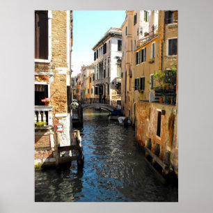 Quiet canal in Venice, Italy Poster