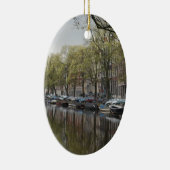 Quiet Canal Scene - Amsterdam, Nederland Keramisch Ornament (Rechts)