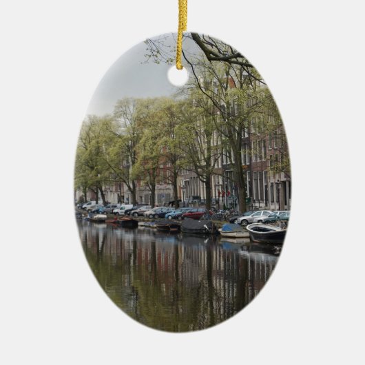 Quiet Canal Scene - Amsterdam, Nederland Keramisch Ornament (Voorkant)