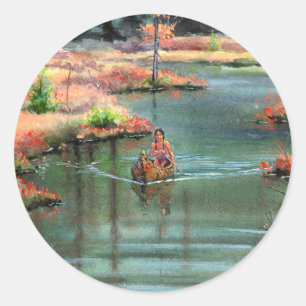 QUIET CANOE DOOR SHARON SHARPE RONDE STICKER