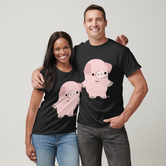Quiet Cartoon Aangepast T-shirt pig (Unisex)