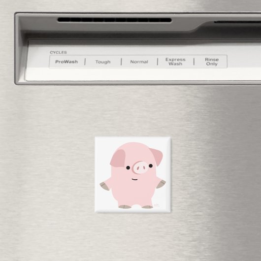 Quiet Cartoon Pig magnet (Insitu (Vaatwasser))
