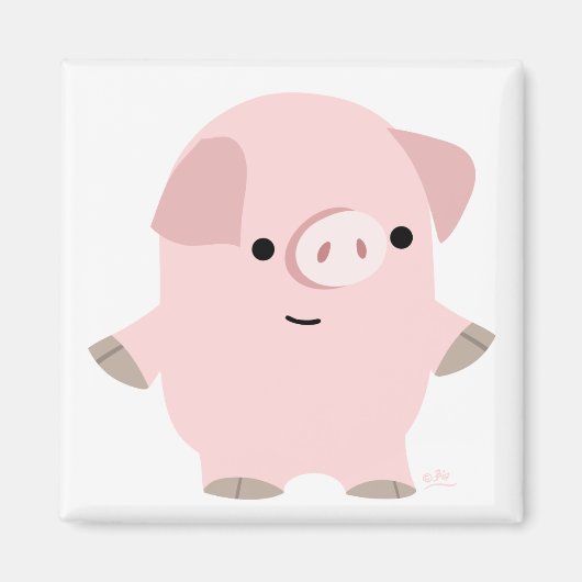 Quiet Cartoon Pig magnet (Voorkant)