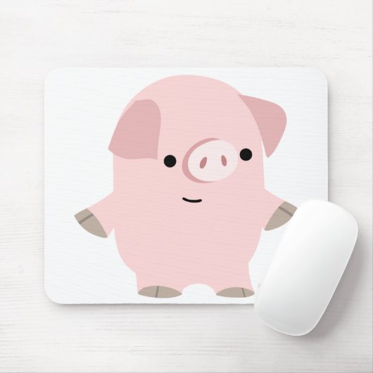 Quiet Cartoon Pig mousepad Muismat (Met muis)