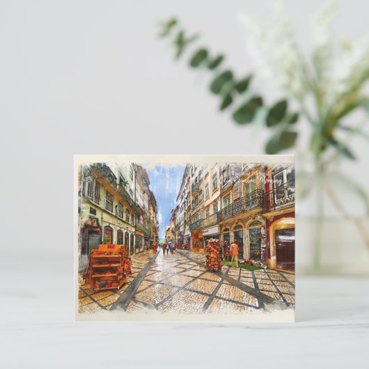 Quiet Coimba Morning - Het echte Portugal Briefkaart (Staand voorkant)