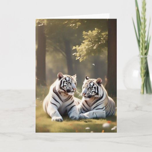 Quiet Companions – White Tigers Greeting Card Kaart (Voorkant)