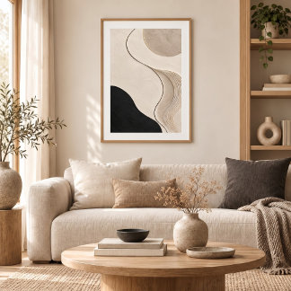 Quiet Contour | Minimal Abstract Plaster Art Print
