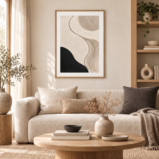 Quiet Contour | Minimal Abstract Plaster Art Print