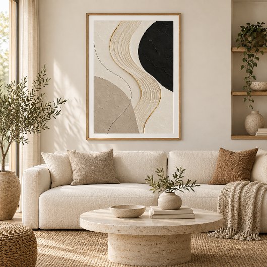 Quiet Current | Minimal Abstract Plaster Art Print