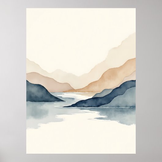Quiet Currents – Minimal Landschap Poster (Voorkant)