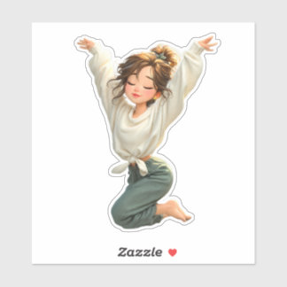 Quiet Daydream Girl – Premium Art Sticker