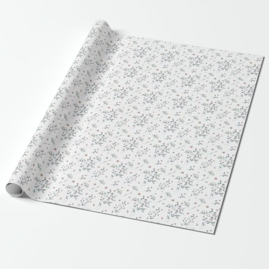 Quiet Elegance: Neutral Wildflower Cadeaupapier (Uitgerold)