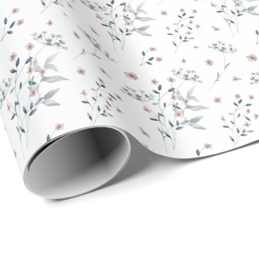 Quiet Elegance: Neutral Wildflower Cadeaupapier (Rol Hoek)