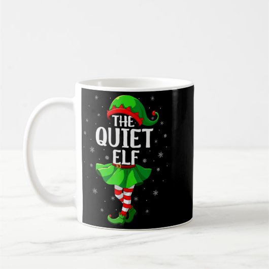 Quiet Elf Christmas Girls Women Elf Squad Xmas Fam Koffiemok (Links)