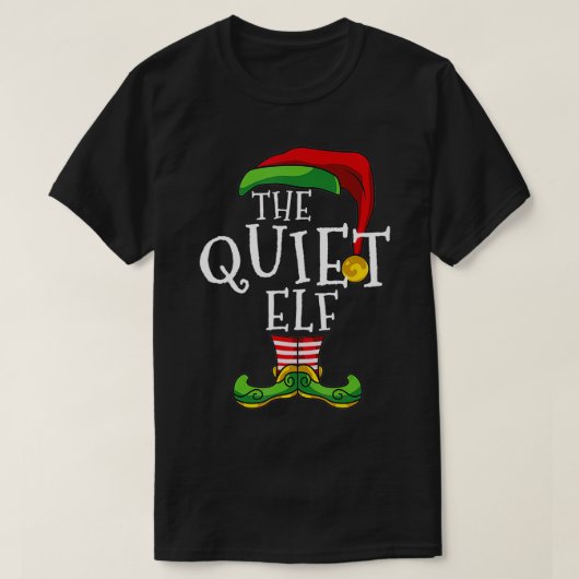 Quiet Elf Matching Family Kerstmis Funny Couples T-shirt (Design voorkant)