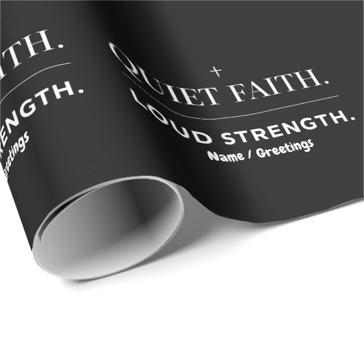 Quiet Faith Loud Strength Minimalist Christian  Cadeaupapier (Rol Hoek)