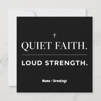 Quiet Faith Loud Strength Minimalist Christian  Kaart