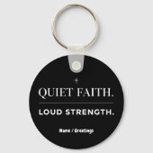 Quiet Faith Loud Strength Minimalist Christian  Sleutelhanger (Voorkant)