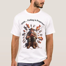 Quiet Fisherman Surrounded by Fish Tee T-shirt