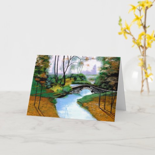 Quiet Foggy Morning door de Stone Bridge Kaart (Gele Bloem)