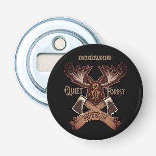 Quiet Forest Motorclub, Cool bike dad personalisee Button Flesopener