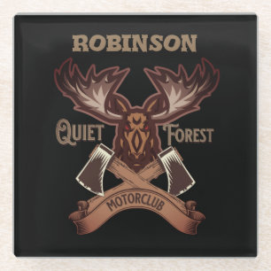 Quiet Forest Motorclub, Cool bike dad personalisee Glazen Onderzetter