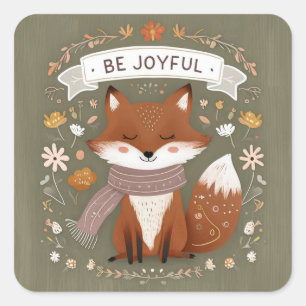 Quiet Fox - Natuur geïnspireerd ontwerp Vierkante Sticker