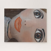 Quiet Gaze — Handcrafted Festival Figure in Flores Legpuzzel (Horizontaal)