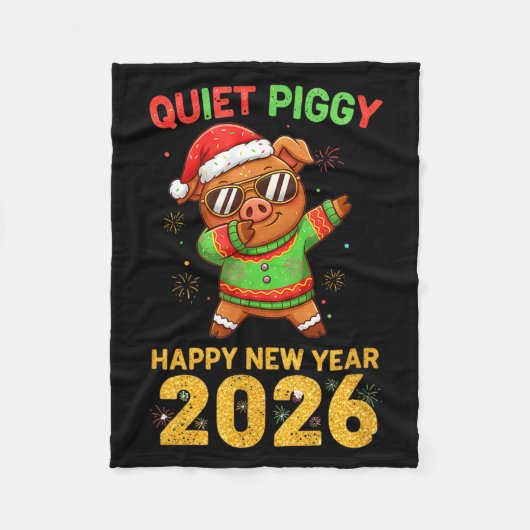 Quiet Ggy Happy New Year 2026 Cute Animal  Fleece Deken (Voorkant)