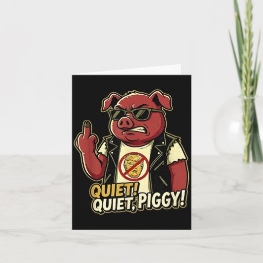 Quiet Ggy Sarcastic Litical Humor Funny Design Gif Kaart (Voorkant)