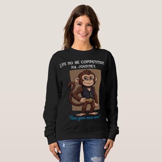 Quiet Growth Monkey – Everyday Mindset T-Shirt (Voorkant volledig)