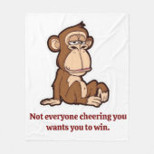 Quiet Growth Monkey Fleece Blanket (Voorkant)