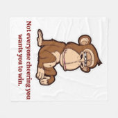 Quiet Growth Monkey Fleece Blanket Deken (Voorkant (Horizontaal))