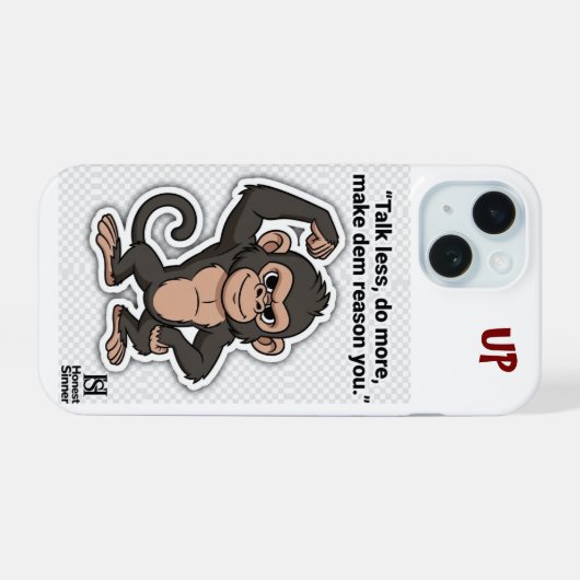 Quiet Growth Monkey – Mindful Phone Cover iPhone 15 Case (Achterkant horizontaal)