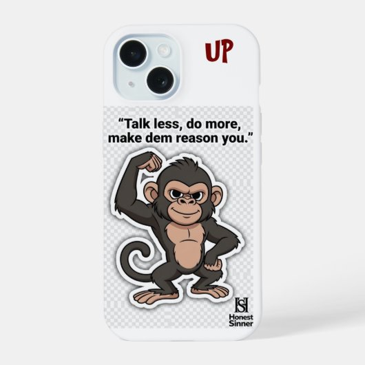 Quiet Growth Monkey – Mindful Phone Cover iPhone 15 Case (Achterkant)