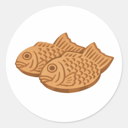 Quiet Icons – Japanese Taiyaki Ronde Sticker (Voorkant)