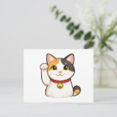 Quiet Icons – Lucky Cat Briefkaart (Staand voorkant)