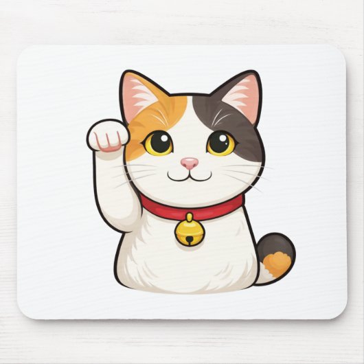 Quiet Icons – Lucky Cat Muismat (Voorkant)