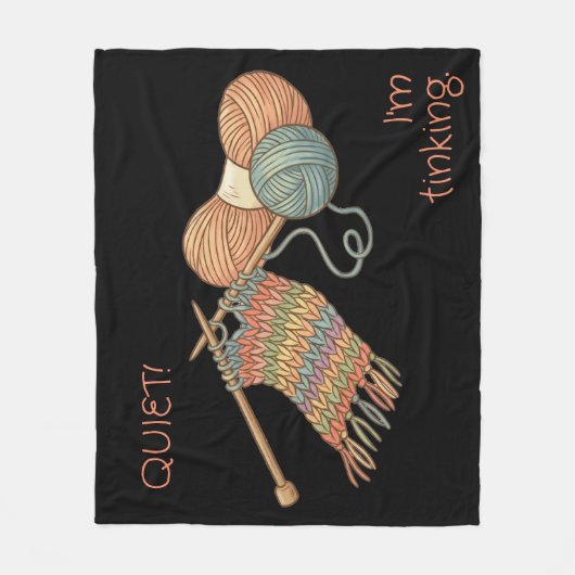 QUIET! I'm tinking. Fleece Deken (Voorkant)