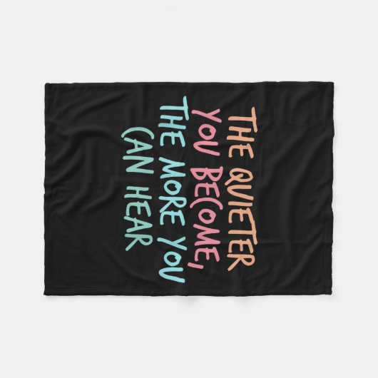 Quiet Introvert Silent Silence Quote The Quieter Y Fleece Deken (Voorkant (Horizontaal))