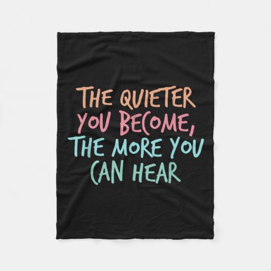 Quiet Introvert Silent Silence Quote The Quieter Y Fleece Deken (Voorkant)