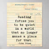 Quiet John Green Quote Wall Art lezen Poster (Voorkant)