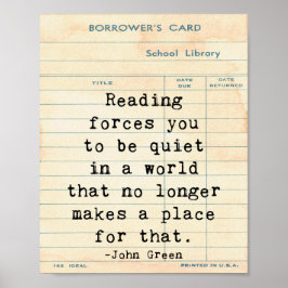Quiet John Green Quote Wall Art lezen Poster