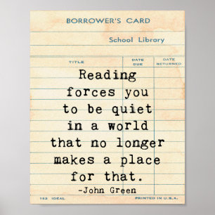 Quiet John Green Quote Wall Art lezen Poster