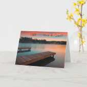 Quiet Lake op het dawn wenskaart Kaart (Gele Bloem)